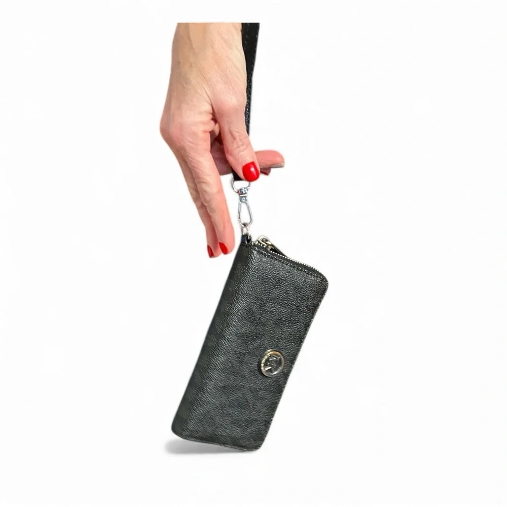 Michael Kors Black Textured Wristlet